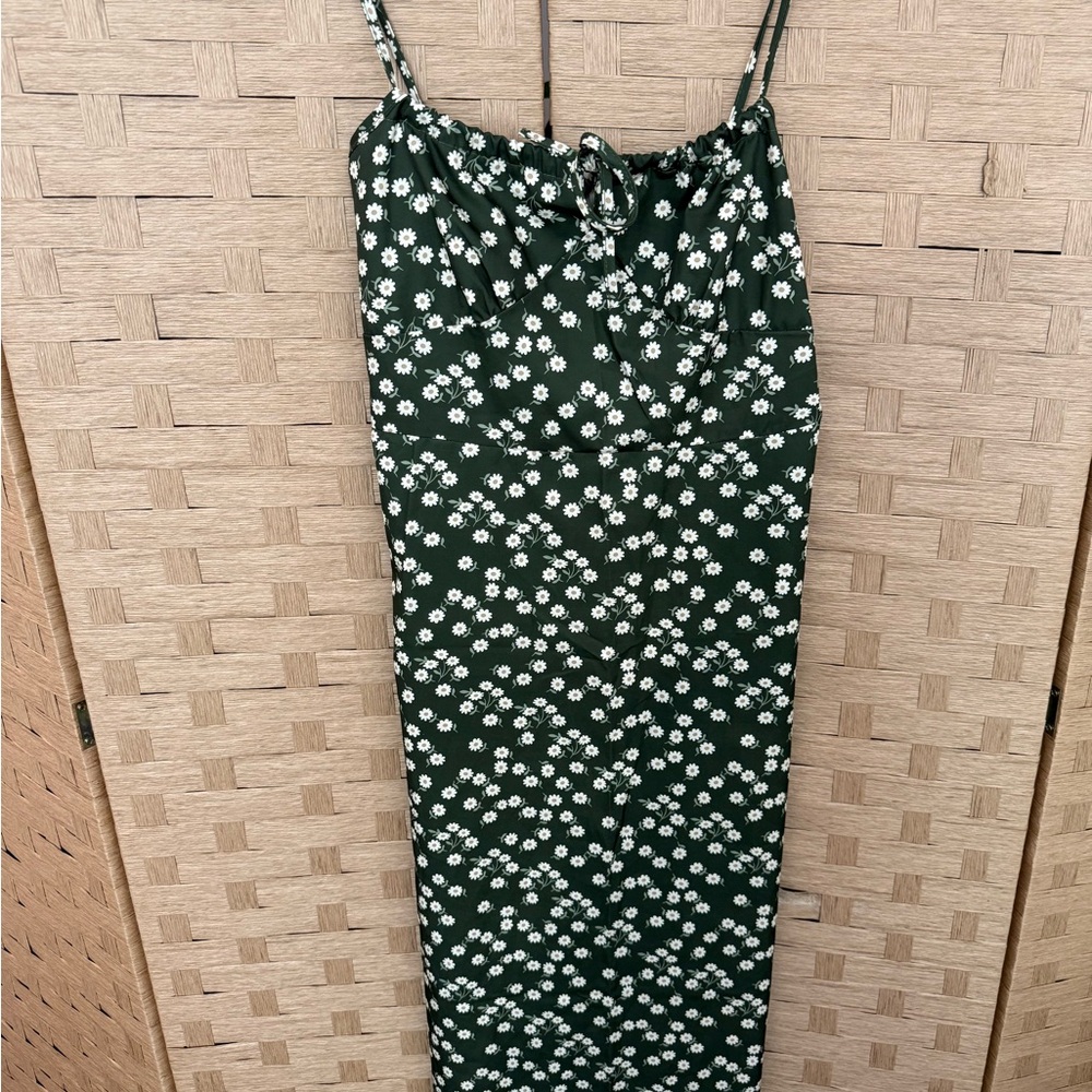 Floral Summer Green Midi Dress